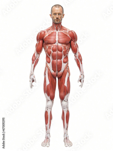 isolated body muscle on white background