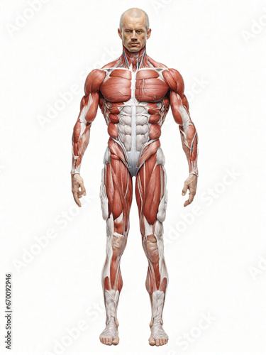 isolated body muscle on white background
