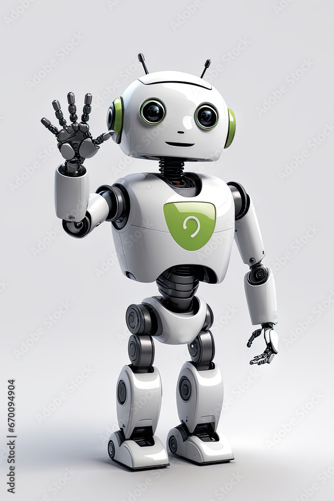 Robot android looking at camera Robot android looking at camera