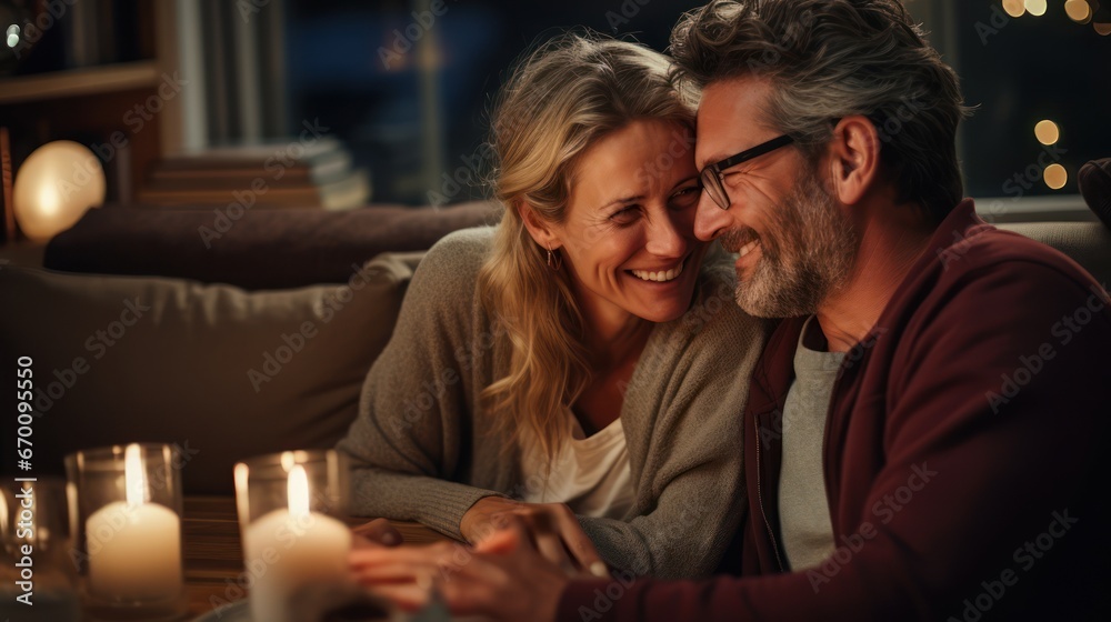 Valentines day, happy couple in love portrait