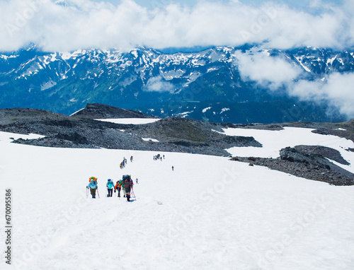 snow covered mountains