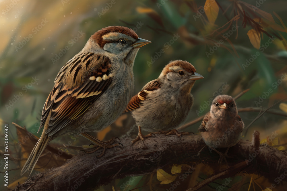 Family of sparrows - Generative AI Family of sparrows - Generative AI