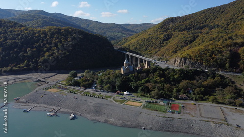 Ananuri, a highlight of the Georgian Military Road, is a symbolic place for the country. This ecclesiastical fortress which dominates over Lake Jinvali is incredibly photogenic. photo