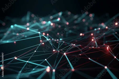 Abstract background depicting connection and teamwork; 3D rendering. Generative AI