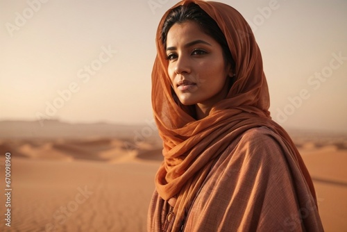Girl in safari desert