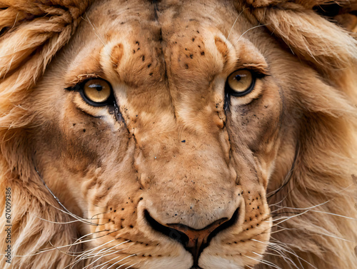 A Close Up Of A Lion'S Face