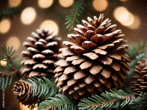 Pine Cones On A Christmas Tree