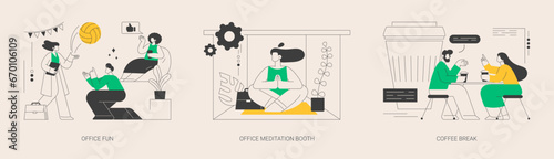 Stress management at work abstract concept vector illustrations.
