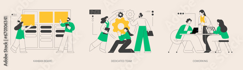 Project workflow abstract concept vector illustrations.