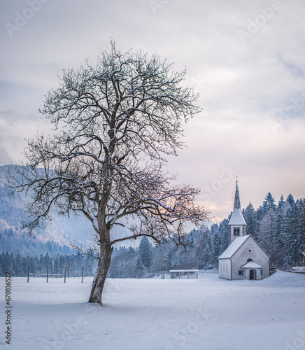 church in winter