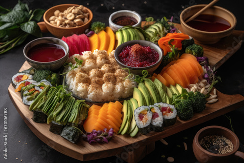 Sushi on a plate - Generative AI 