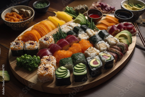 Sushi on a plate - Generative AI 