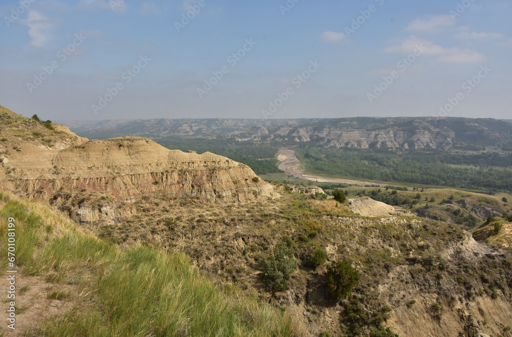 Beautiful Landscape with Rugged Ravines and Badlands