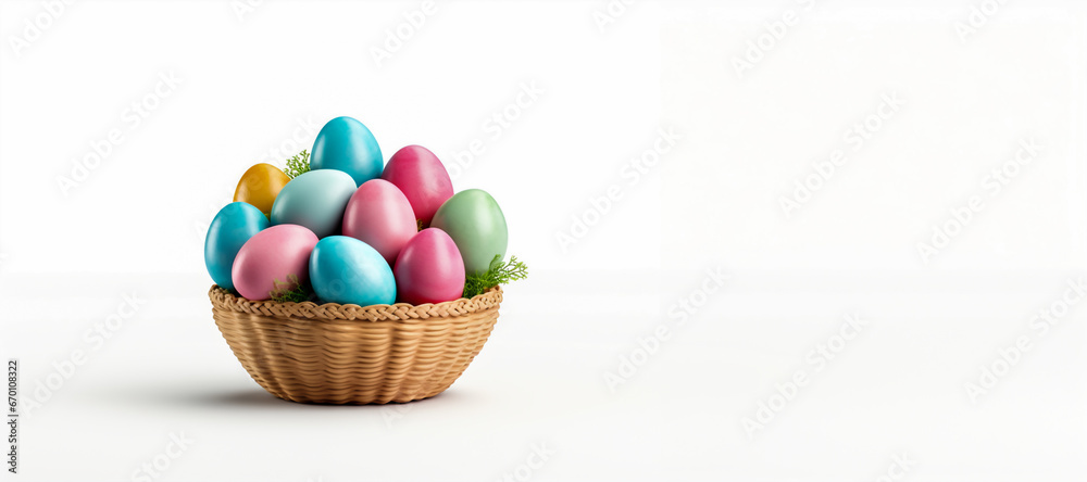Easter concept background. Easter banner copy space for text