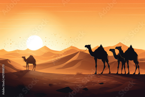 Camels in the desert - Generative AI 