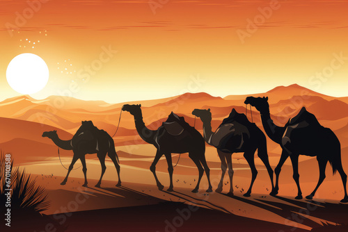 Camels in the desert - Generative AI 