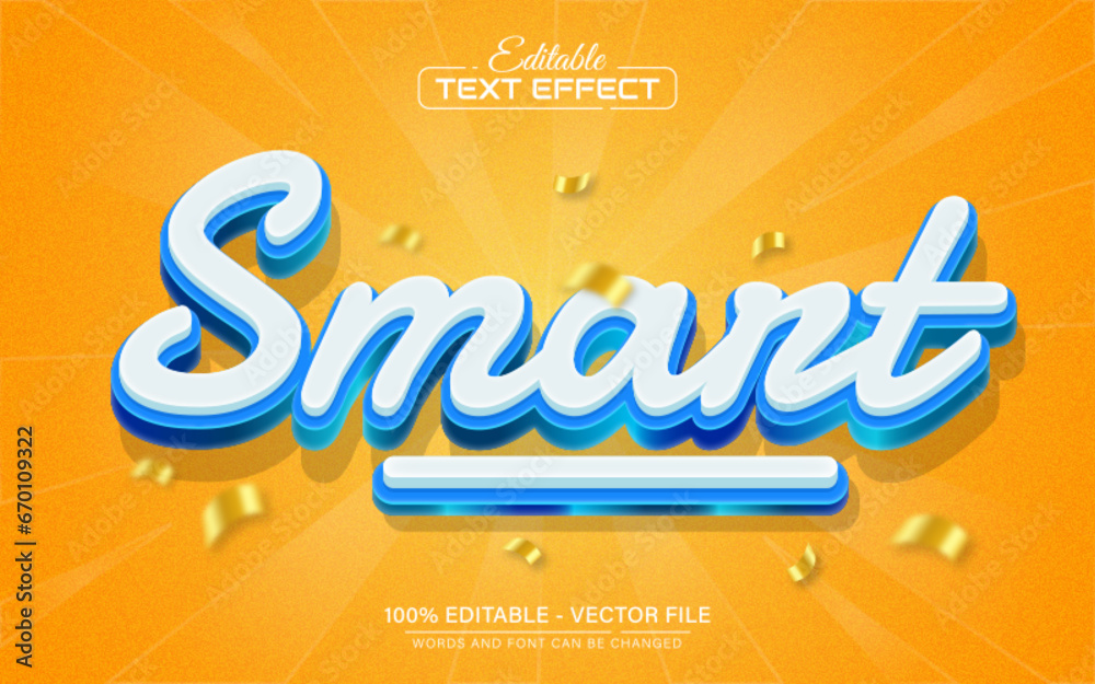 Smart 3d text effect editable