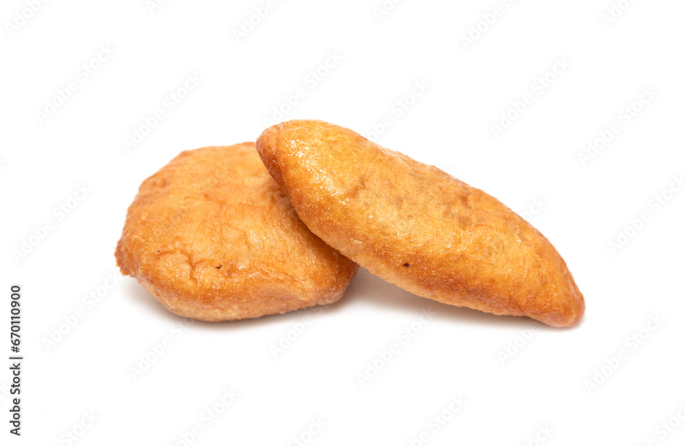 fried pie with filling on a white background. fried pie with filling on a white background.