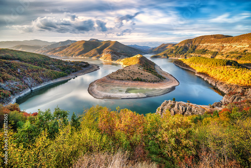 Arda river in the Rodopi mountains in Bulgaria photo