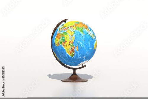 3D render - Earth globe on a white background