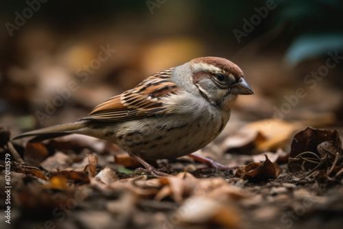 Sparrow on the ground - Generative AI © MadalinaIonela