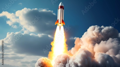 Space Exploration: Rocket Launch Into the Clouds