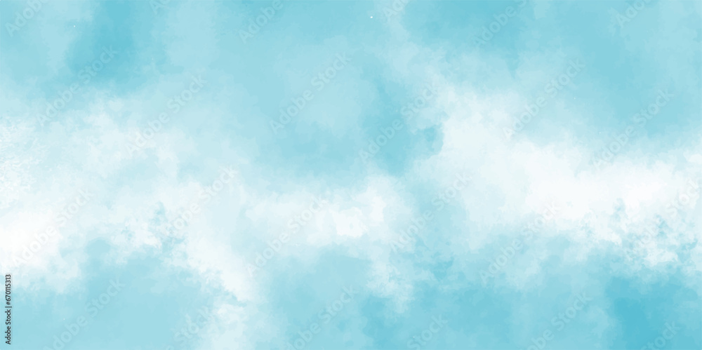 Cirrus Clouds in a Blue Sky blue sky with cloud closeup background. Abstract blue sky Watercolor background, Illustration, texture for design. hand painted abstract art blue watercolor background.