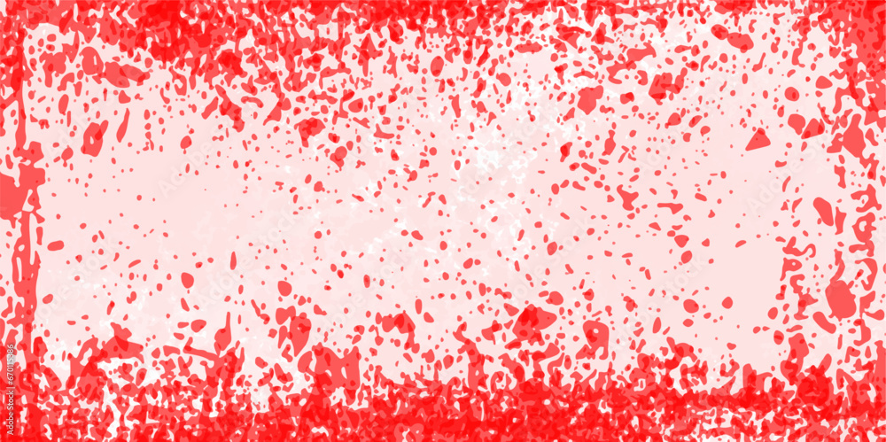 Fototapeta premium Red grunge texture abstract vector grunge texture isolated background. vector splatter red color. paint red color smeared. blood splashes. white background Colored confetti on white. Intricate pattern