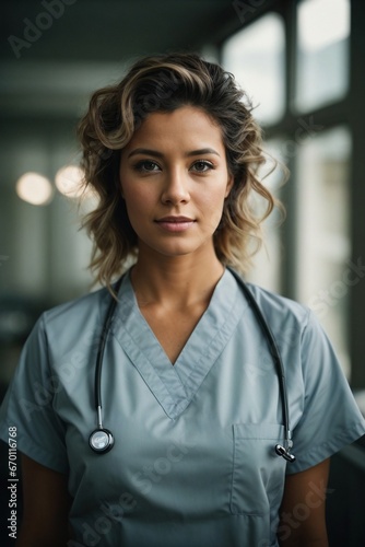 Portrait of female working nurse 