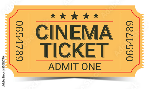 Ticket, cinema ticket.