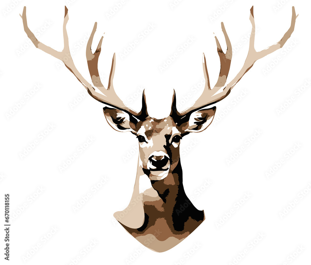 Fototapeta premium deer head isolated png transparent