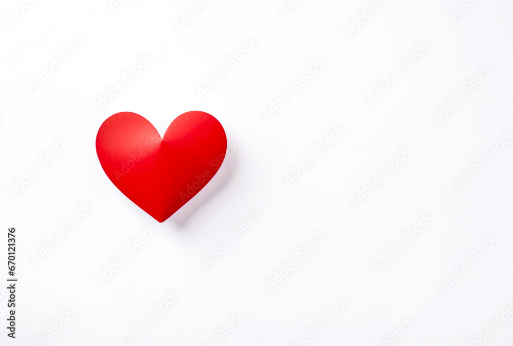 Modern red icon heart on white background, For wedding photos, wedding cards valentine's day card or web design and web background. Generative ai