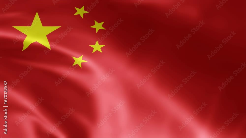 China flag is waving 3D animation. China flag waving in the wind. National flag of China. Flag seamless loop animation 4k. China flag is waving 3D animation. China flag waving in the wind. National flag of China. Flag seamless loop animation 4k.