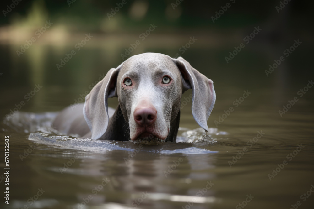 Dog in water - Generative AI