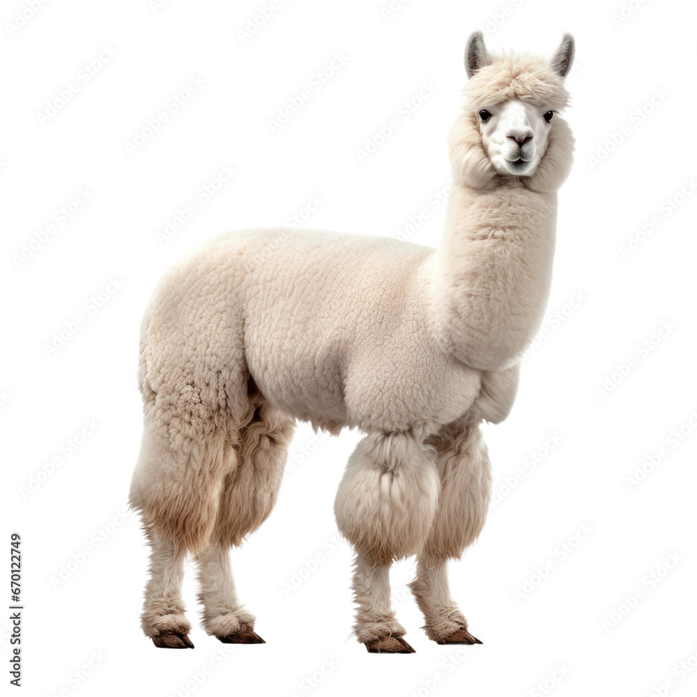 Cute alpaca isolated on transparent background, png clip art design ...