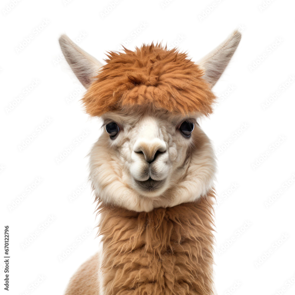 Cute alpaca portrait isolated on transparent background, png clip art design element. Wild animal. Cute alpaca portrait isolated on transparent background, png clip art design element. Wild animal.