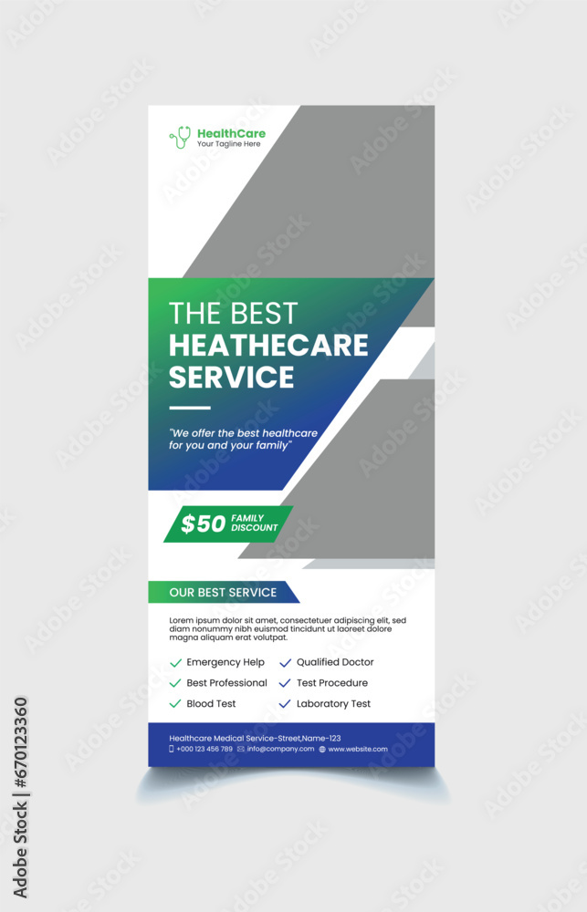 Medical Rollup Banner Design template Medical Rollup Banner Design template