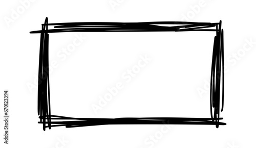 Doodle frames. Rectangle hand drawn borders. Squared ornament frame for sketchbook or bullet journal. Vector collection