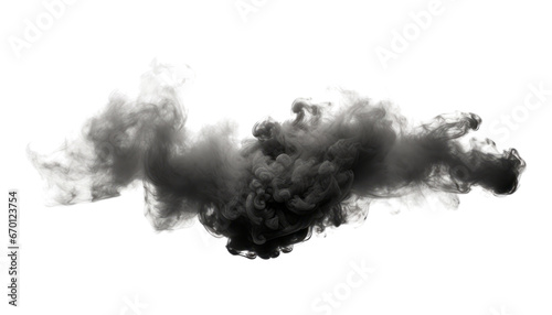 black smoke isolated on transparent background cutout photo