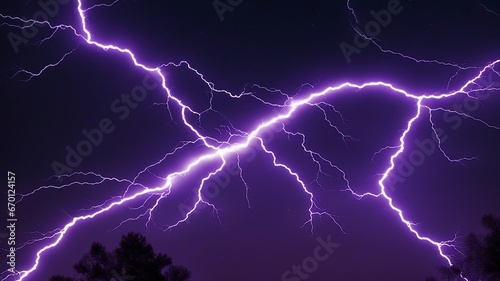 lightning in the night _A vector illustration of blue and purple electric lightning bolts clashing in the dark , 