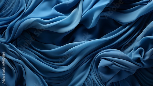 Uma tela de tecido domina o quadro, sua textura uma sinfonia tátil. Um denim azul rico apresenta sua trama familiar, criando colinas e vales de fios. Cada fio é parte da composição maior. photo