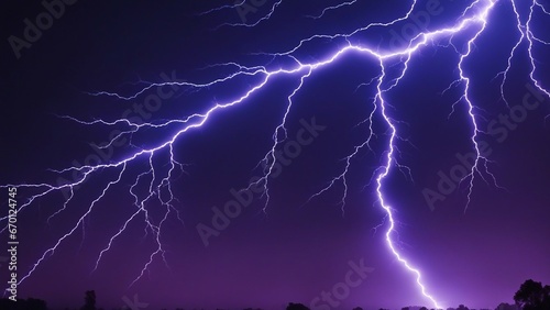 lightning in the night A lightning bolt with a fractal shape and a blue and purple color scheme 