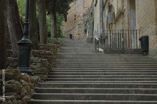 Medieval stairs that from the Porta di Docciola, in the lower part of the municipality, lead to Piazza dei Priori in Volterra photo