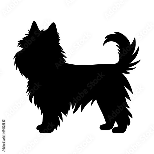 Affenpinscher Dog Vector Silhouette, Generative AI.