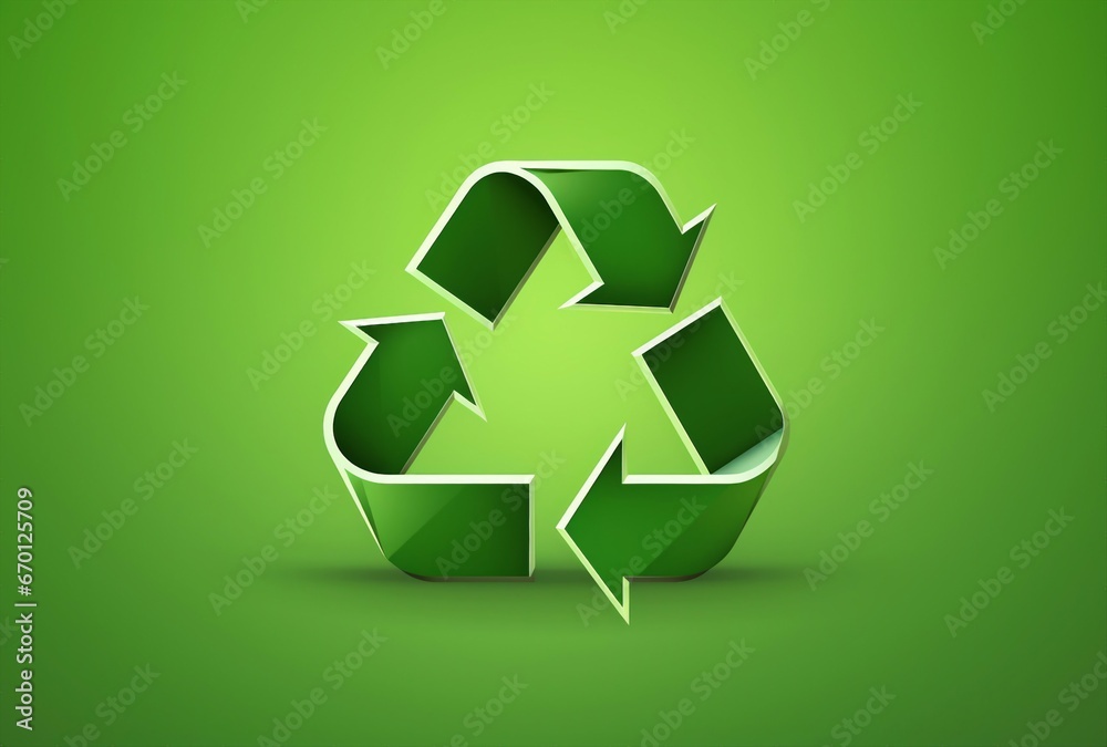 A green recycle logo on a vibrant green background A green recycle logo on a vibrant green background