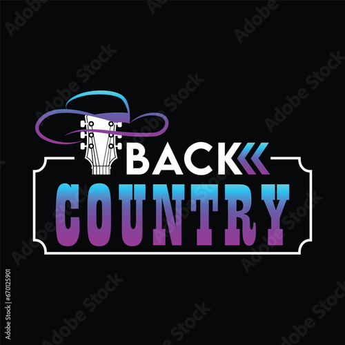 back country logo template, country music logo vector