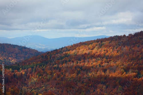Fototapeta Naklejka Na Ścianę i Meble -  Beskidy mountains in fall