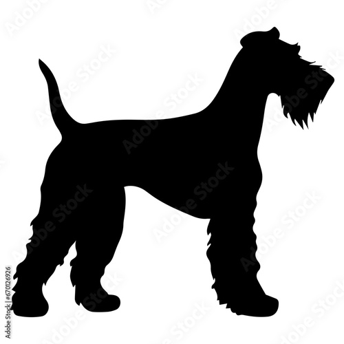 Airedale Terrier Dog Vector Silhouette, Generative AI.