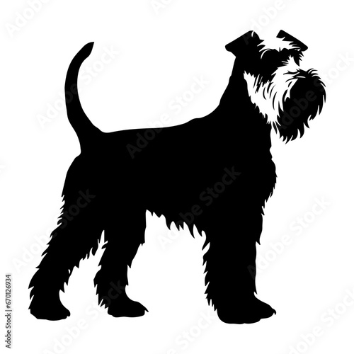 Airedale Terrier Dog Vector Silhouette, Generative AI.