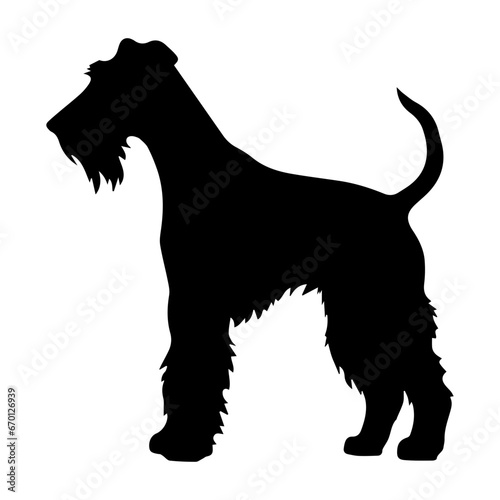 Airedale Terrier Dog Vector Silhouette, Generative AI.